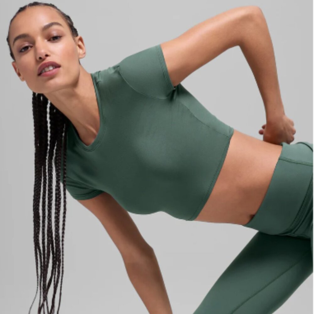 Alosoft Crop Finesse Short Sleeve - Clover Green